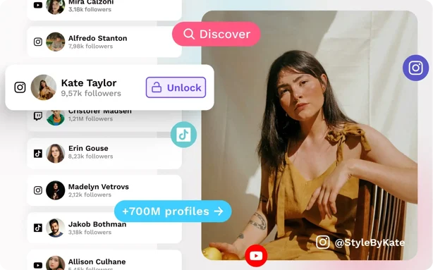 Herramienta de descubrimiento de influencers con filtros de audiencia y seguidores
